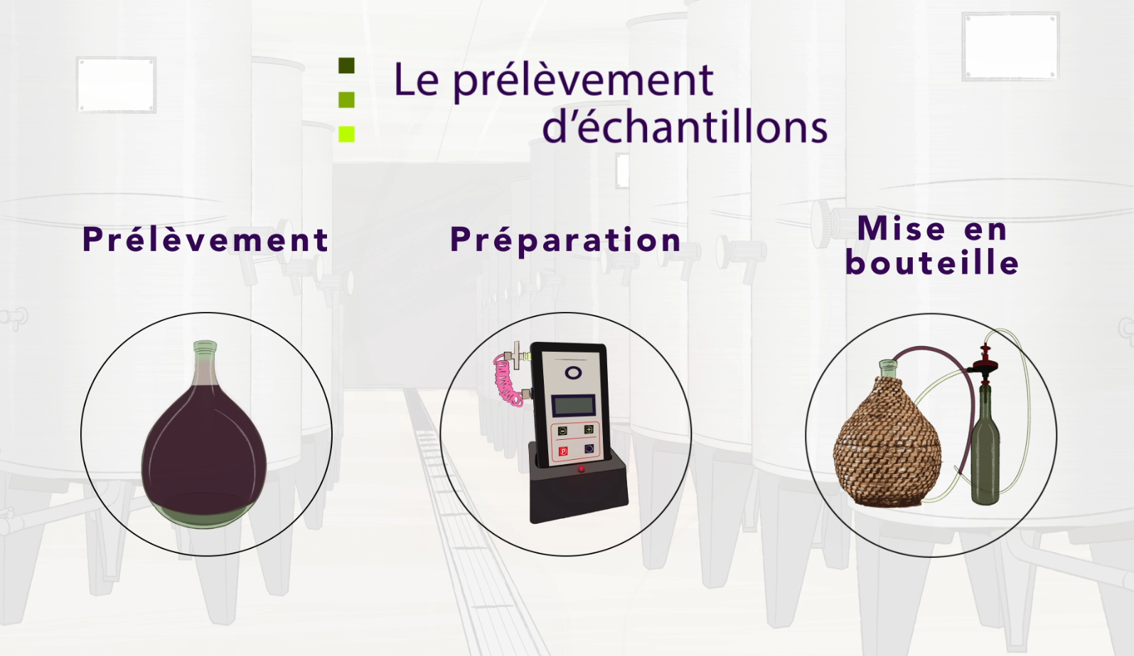 La préparation des échantillons de vin
